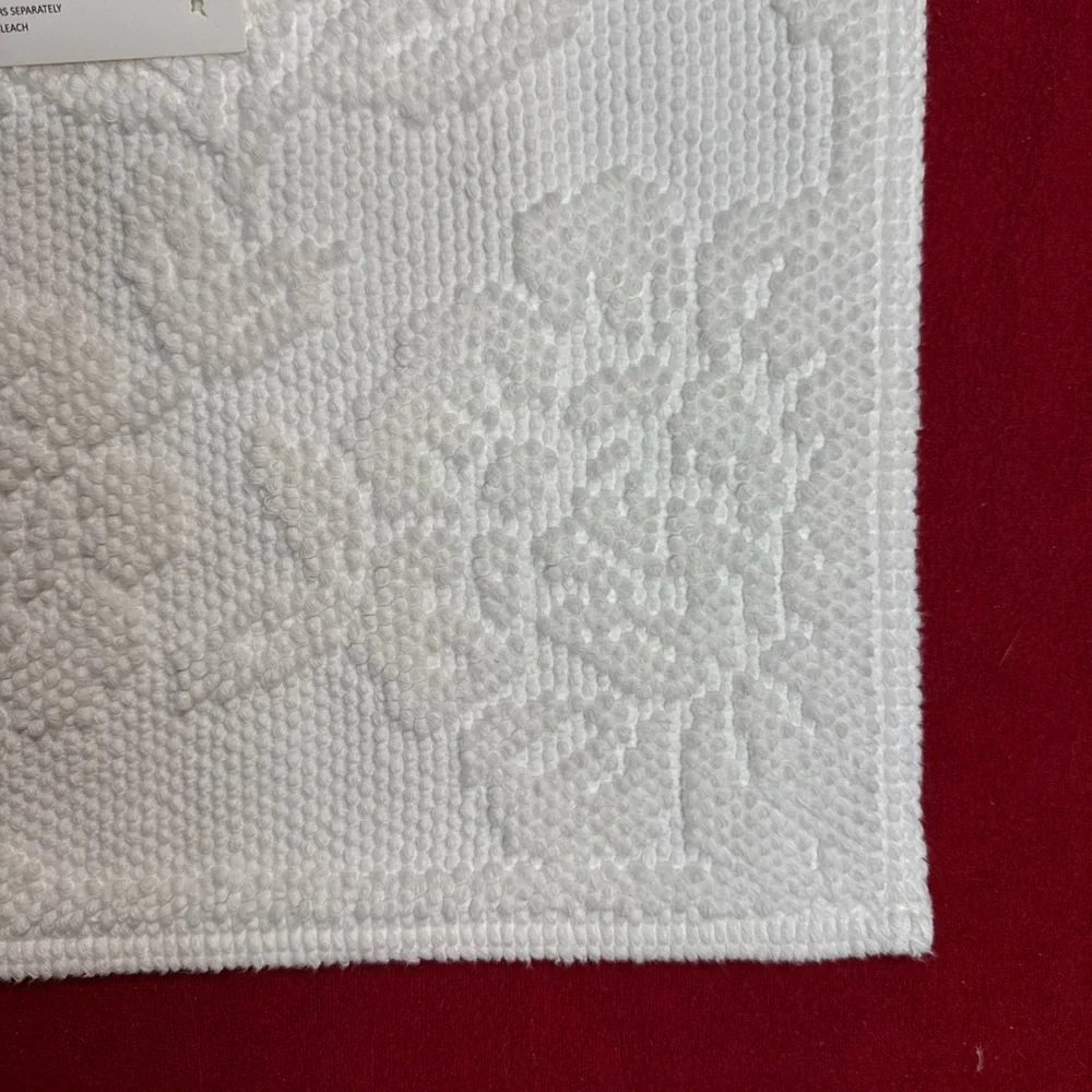 Piscatextile Bath Rug COTTON OEKO-TEX White 20 X31” Made In Portugal NWT